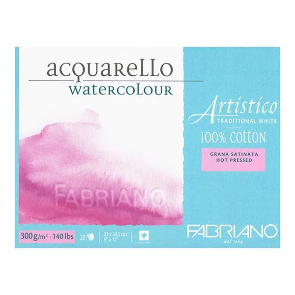 Fabriano Artistico 100% pamut akvarellpapír, melegen préselt