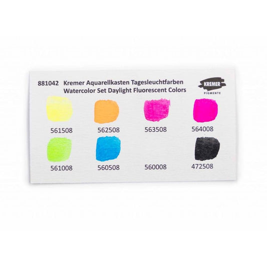 Kremer Fluorescent Colors Akvarell Paletta