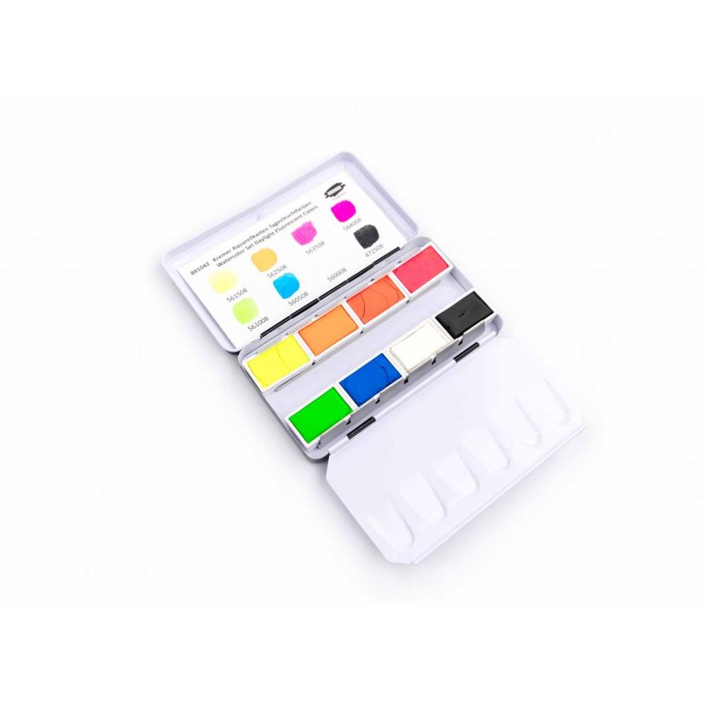Kremer Fluorescent Colors Akvarell Paletta