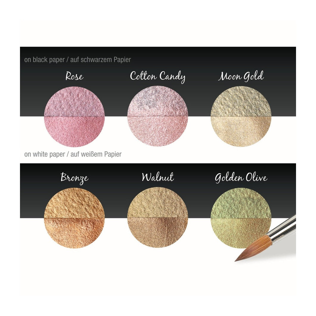 Coliro Pearlcolor Lisi - 6 db-os akvarellfesték készlet fémdobozban
