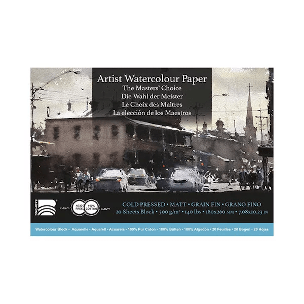 Baohong 100% pamut akvarell papír tömb - hidegen préselt