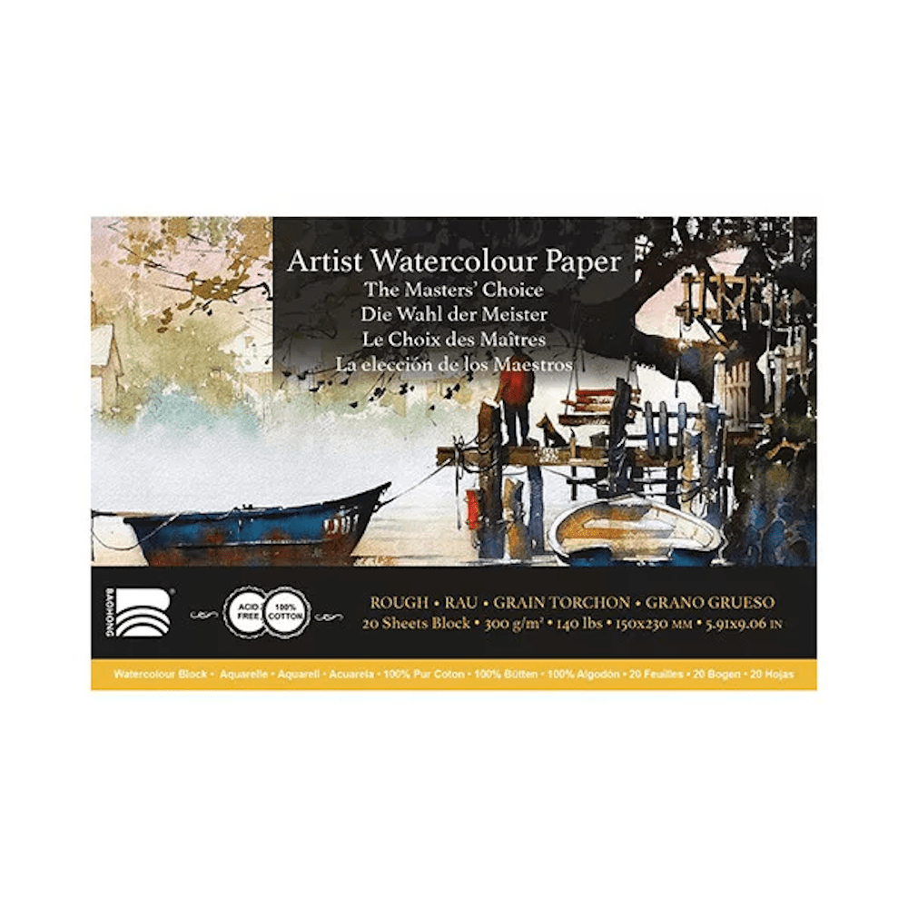 Baohong 100% pamut akvarell papír tömb - érdes