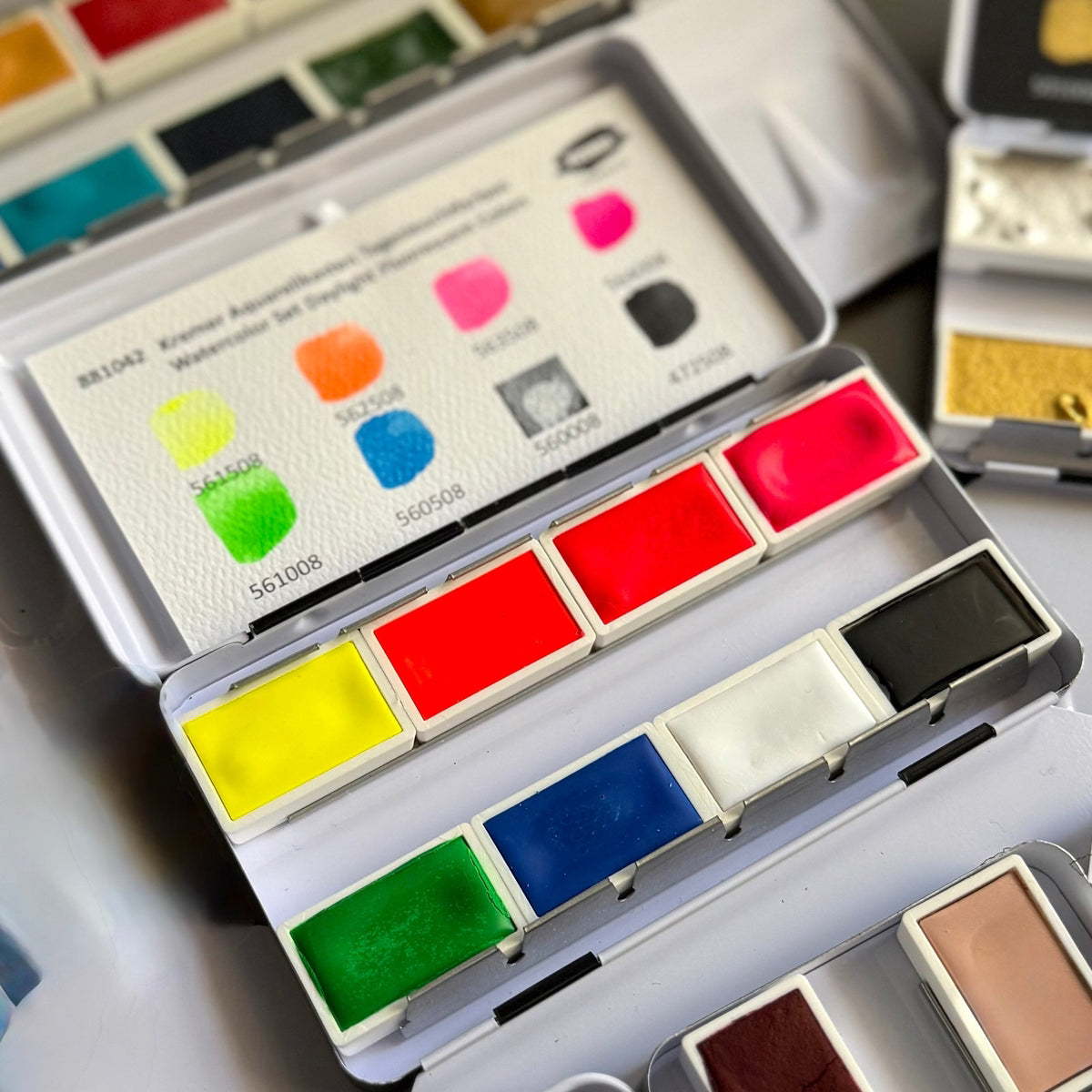 Kremer Fluorescent Colors Akvarell Paletta