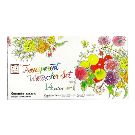 Kuretake Gansai Tambi transparent akvarell festék készlet, 14 szín