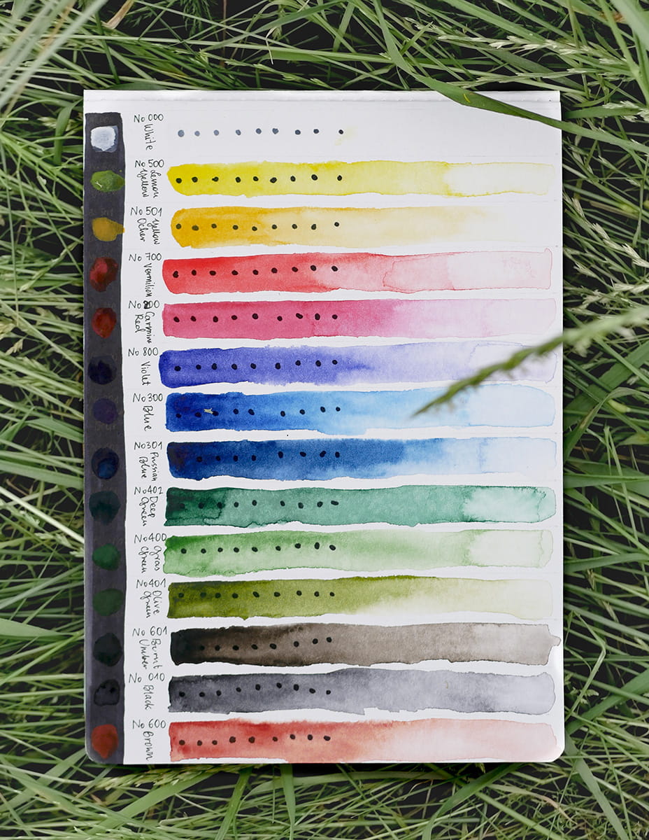 Kuretake Gansai Tambi transparent akvarell festék készlet, 14 szín