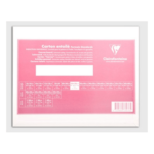 Clairefontaine kasírozott festővászon, alapozott, fehér - 24x30 cm