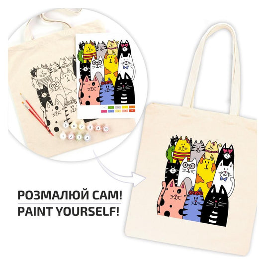 ROSA Talent Vászontáska festőkészlet - macskák