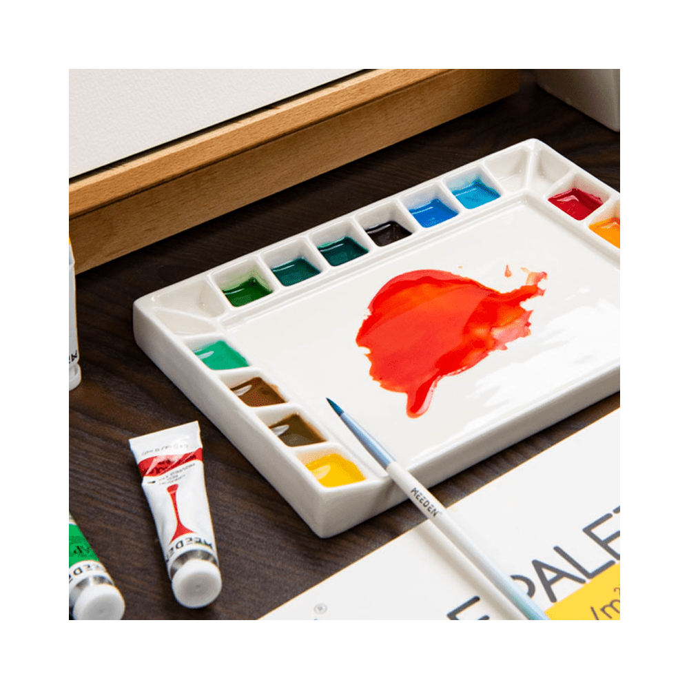 Meeden porcelán paletta, 18 rekesz, 14x20 cm