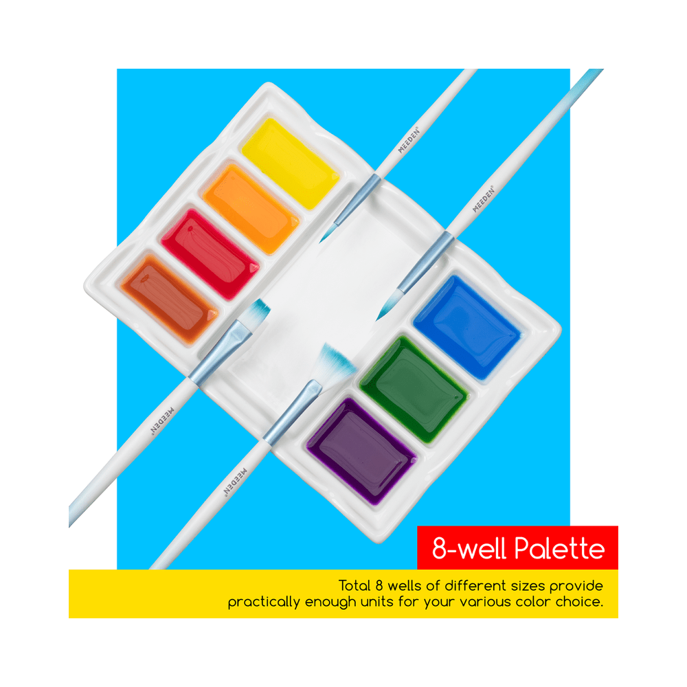 Meeden porcelán paletta, 8 rekesz, 13x18 cm