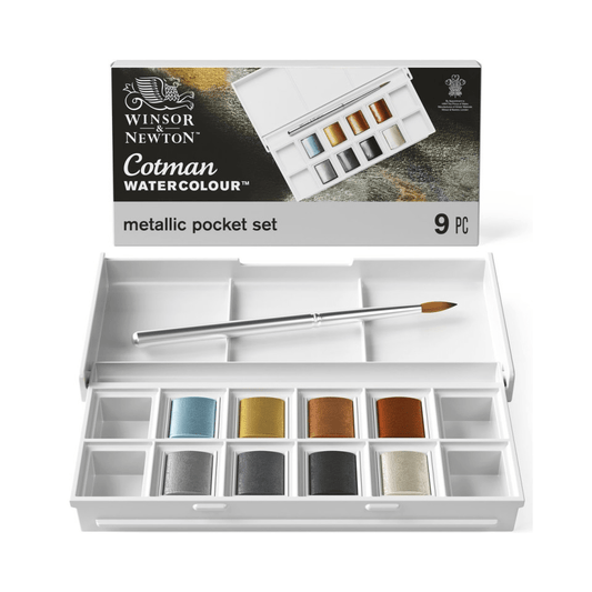 Winsor & Newton Cotman akvarellfesték készlet, 8 db - Metál színek
