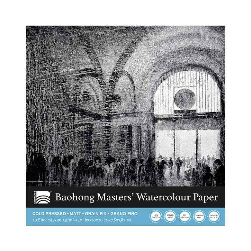 Baohong 100% pamut akvarell papír tömb - hidegen préselt