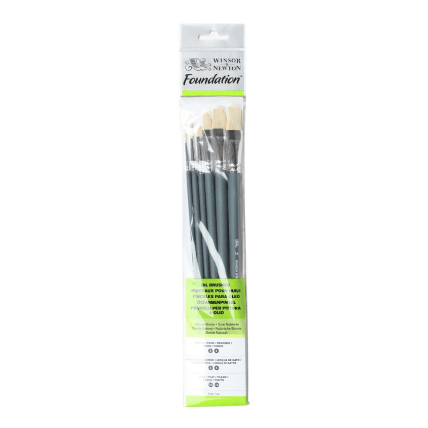 Winsor & Newton olajfestő ecset szett, hosszú nyelű, 6db