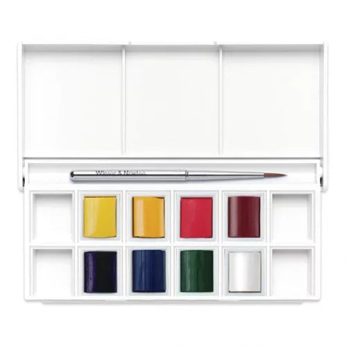 Winsor & Newton Cotman Virágok akvarellfesték készlet, 8x1/2 szilke, ecsettel