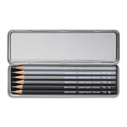 Caran d'Ache Grafwood - 6 db grafitceruza fémdobozban