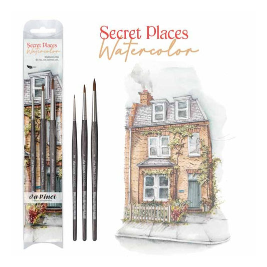 da Vinci Secret Places akvarell ecsetkészlet, szintetikus, kerek