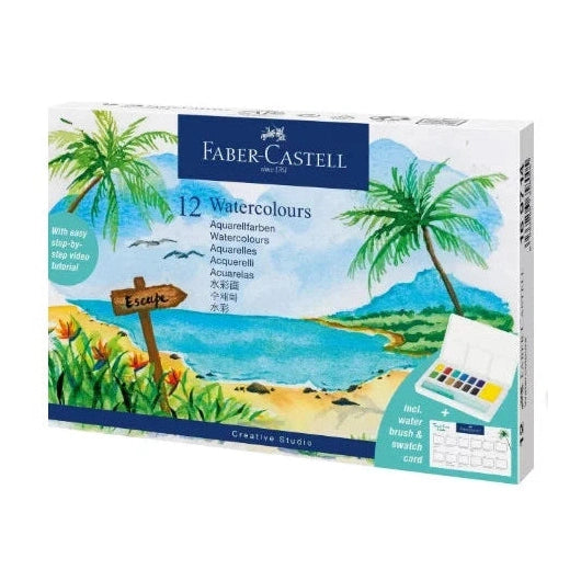 Faber-Castell akvarellfesték készlet, 12 db, Trópusi színek