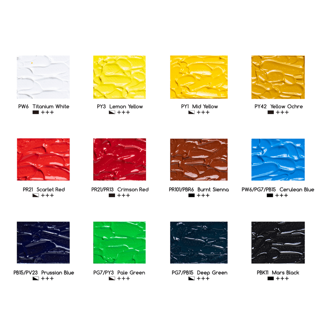 Meeden akrilfesték készlet, alapszínek - 12x22 ml