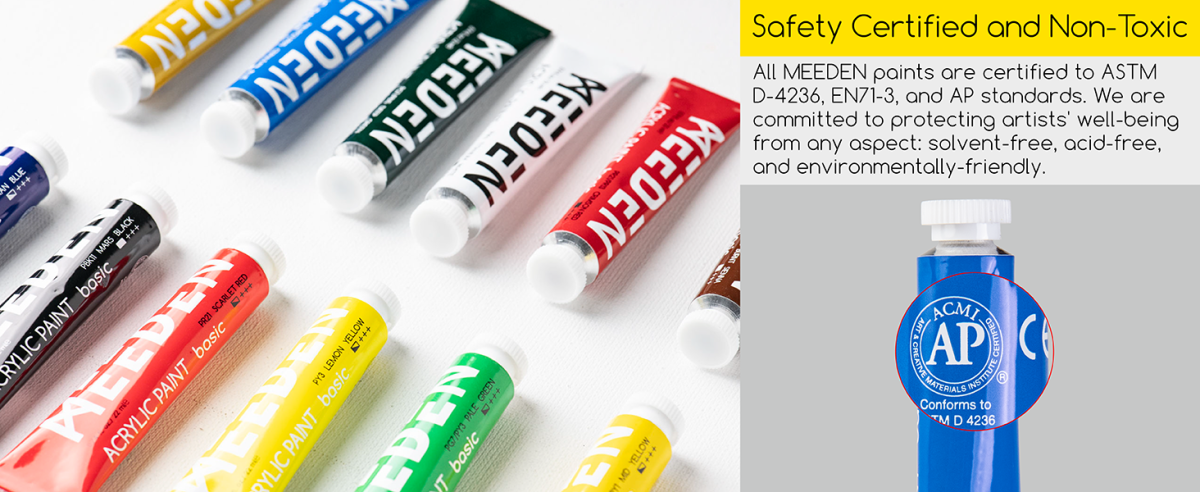 Meeden akrilfesték készlet, alapszínek - 12x22 ml