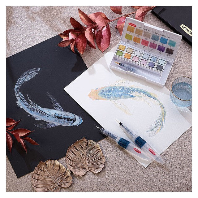 Derwent Metallic akvarellfesték készlet, 12 db