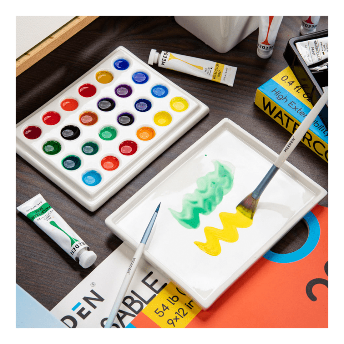 Meeden porcelán színkeverő paletta fedéllel