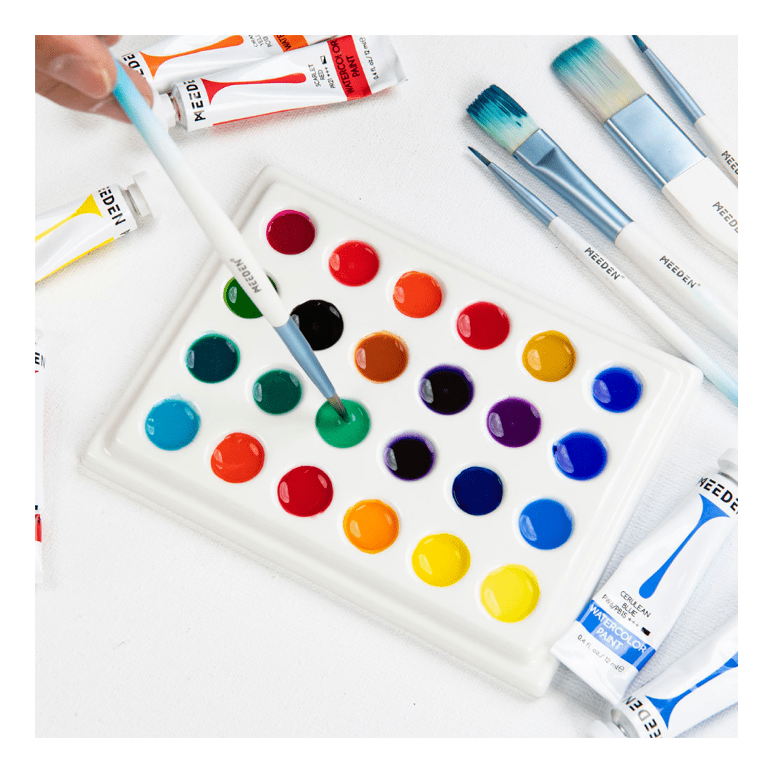 Meeden porcelán színkeverő paletta fedéllel