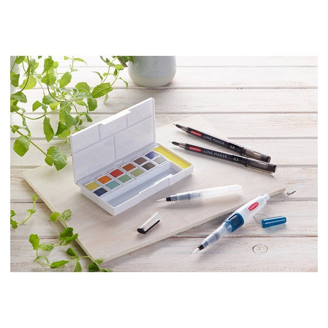 Derwent Line & Wash akvarell készlet, kiegészítőkkel