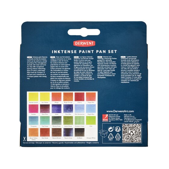 Derwent Inktense akvarellfesték készlet, szilkés, 24 db-os