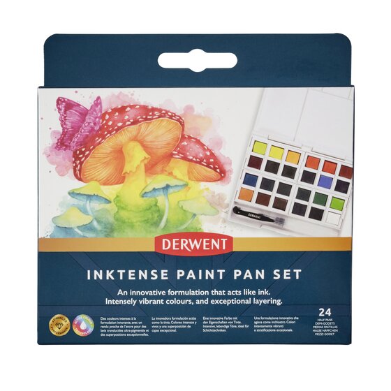 Derwent Inktense akvarellfesték készlet, szilkés, 24 db-os