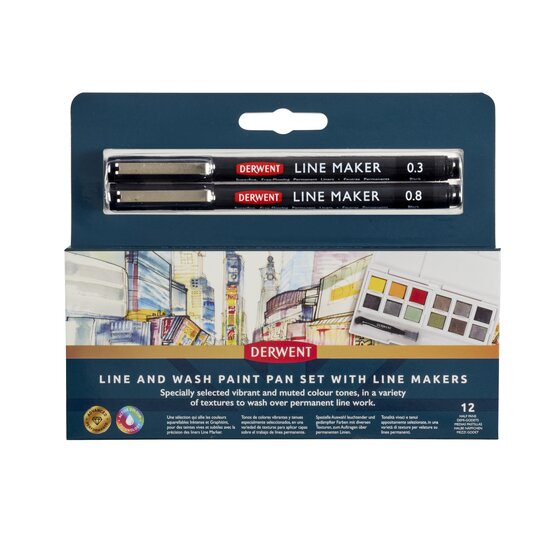 Derwent Line & Wash akvarell készlet, kiegészítőkkel