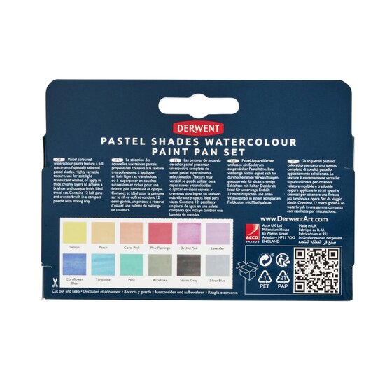 Derwent Pasztell akvarellfesték készlet, 12 db