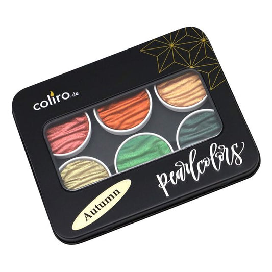 Coliro Pearlcolor Autumn - 6 db-os akvarellfesték készlet fémdobozban