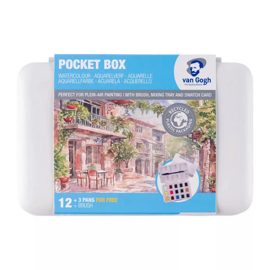 Van Gogh Pocket Box akvarellfesték készlet - 12 + 3 db