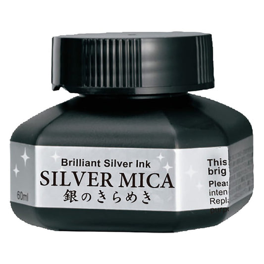 Kuretake Silver Mica - ezüst tinta rajzhoz és kalligráfiához, 60 ml