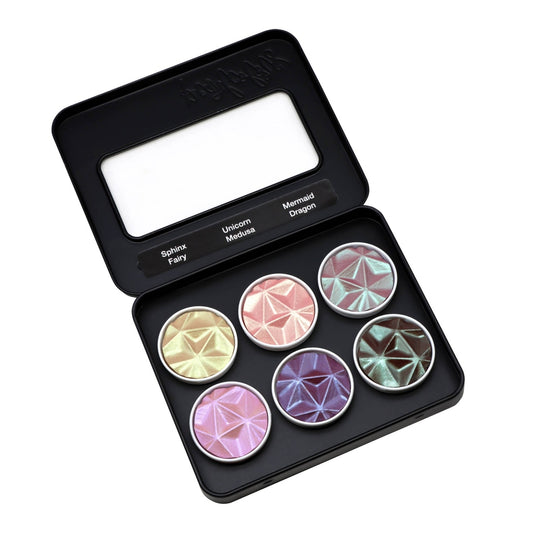 Coliro Pearlcolor Magical Creatures - 6 db-os akvarellfesték készlet fémdobozban