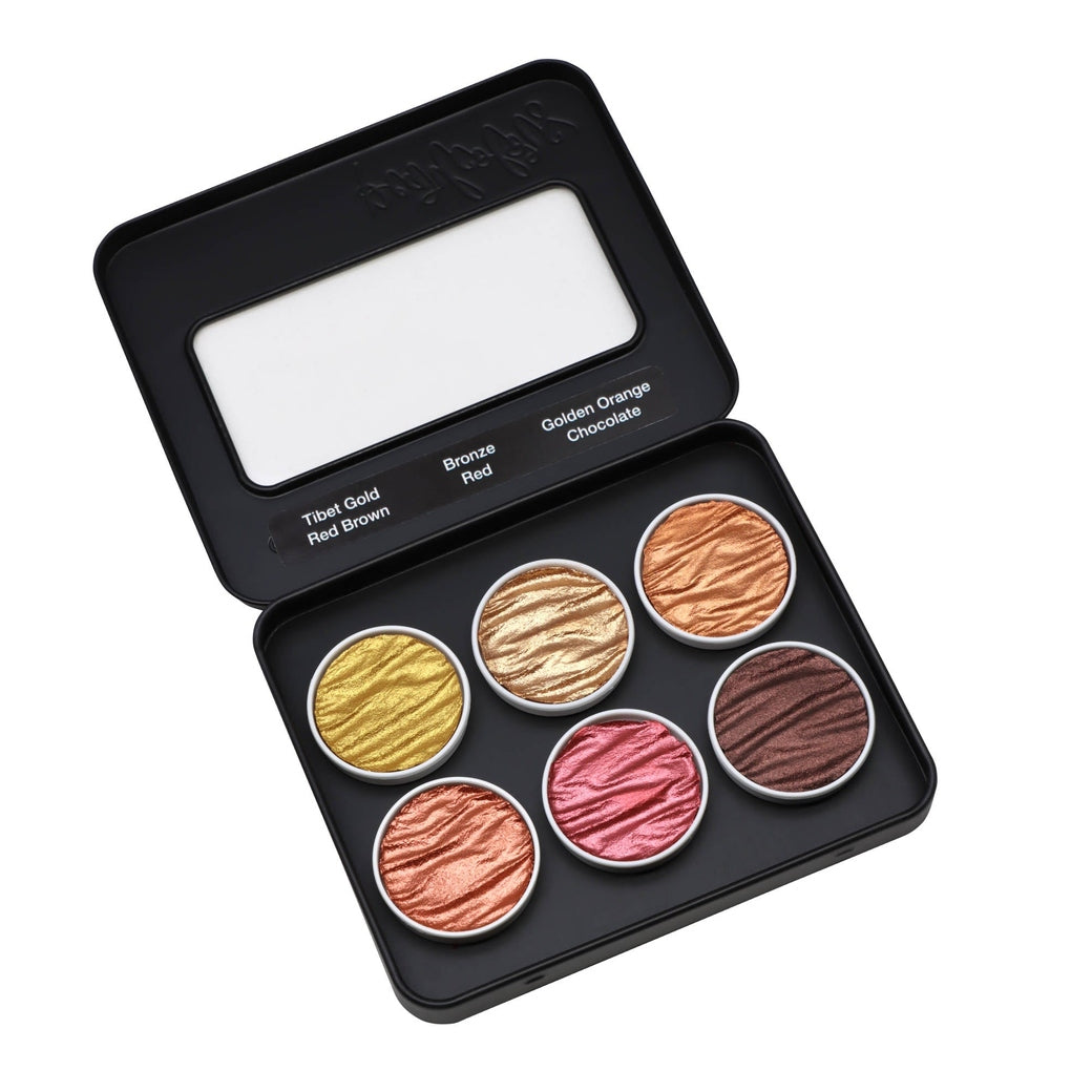 Coliro Pearlcolor Earth - 6 db-os akvarellfesték készlet fémdobozban