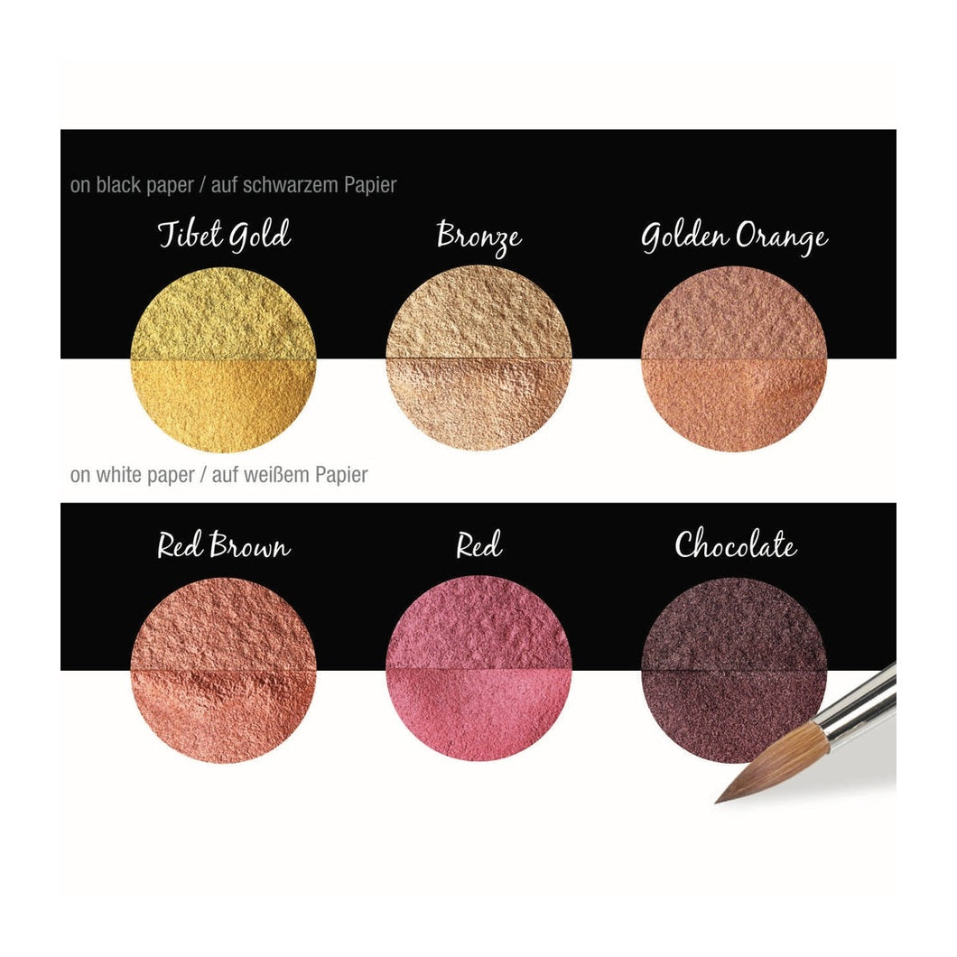 Coliro Pearlcolor Earth - 6 db-os akvarellfesték készlet fémdobozban
