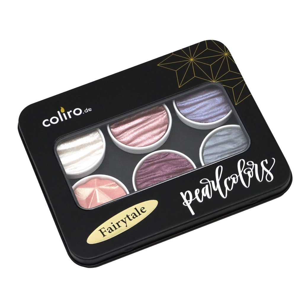 Coliro Pearlcolor Fairytale - 6 db-os akvarellfesték készlet fémdobozban