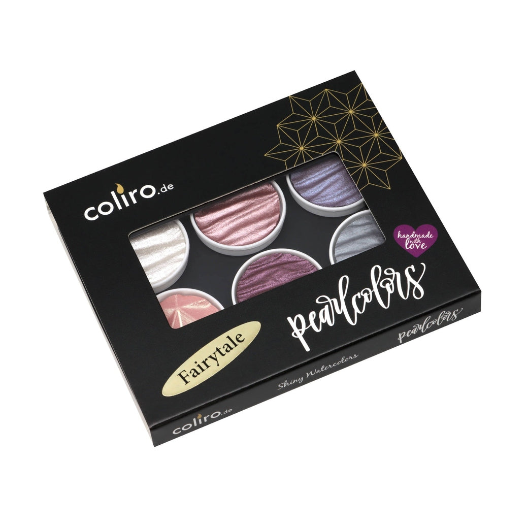 Coliro Pearlcolor Fairytale - 6 db-os akvarellfesték készlet fémdobozban