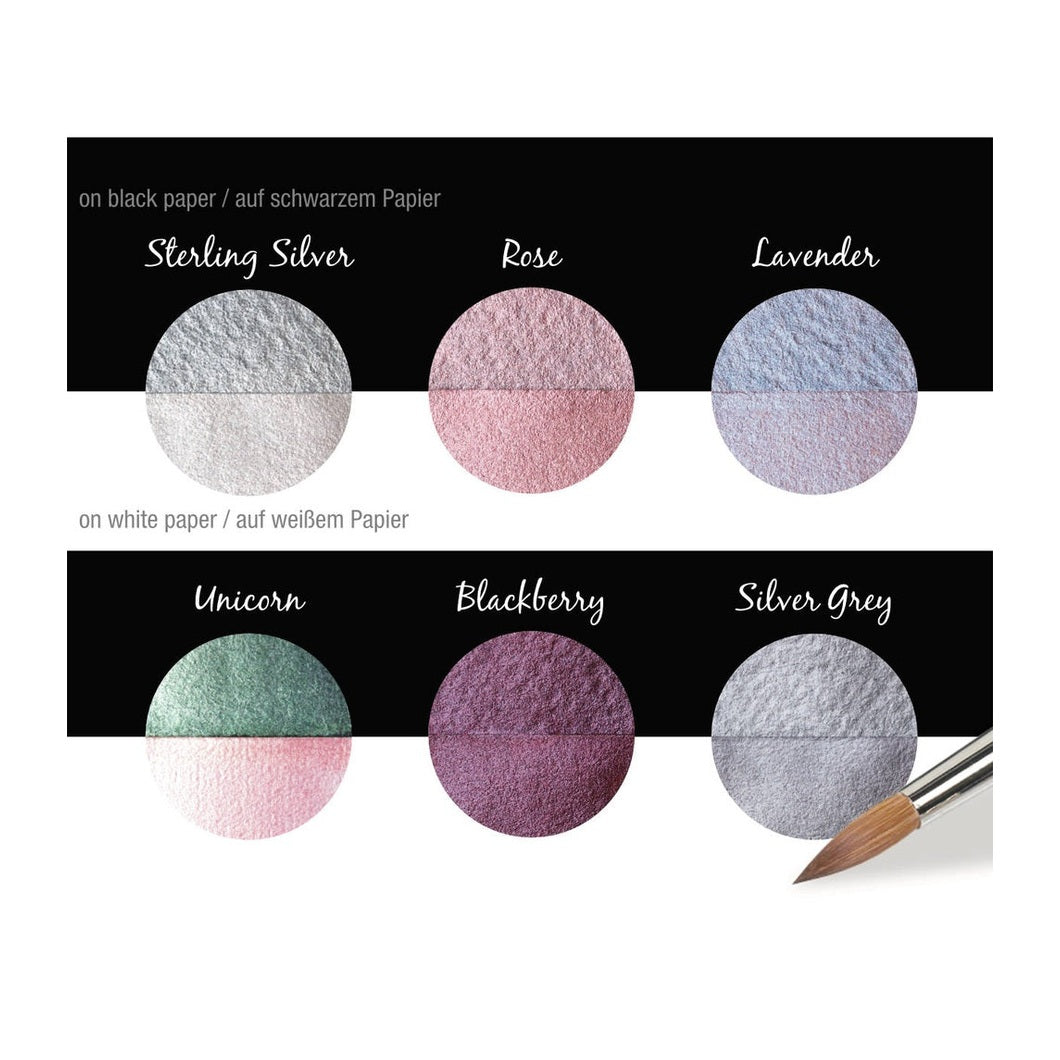 Coliro Pearlcolor Fairytale - 6 db-os akvarellfesték készlet fémdobozban