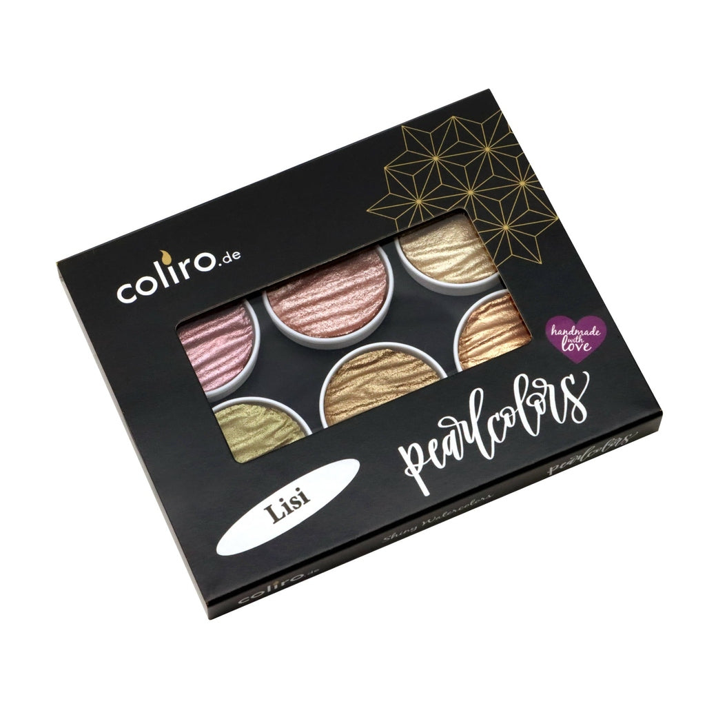Coliro Pearlcolor Lisi - 6 db-os akvarellfesték készlet fémdobozban
