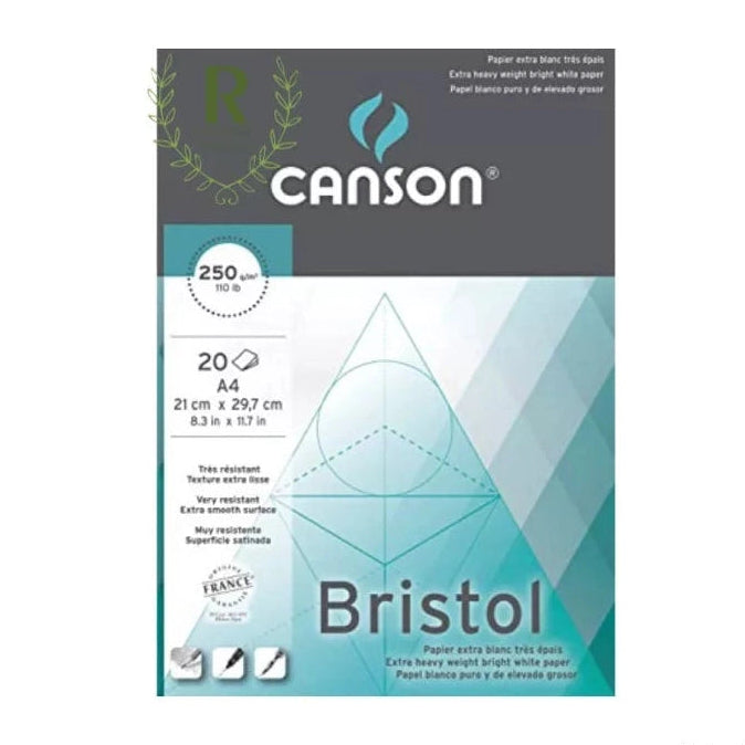 Canson Illustration Bristol rajztömb, rövid oldalán ragasztott, 250gr, 20 ív
