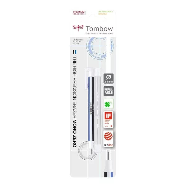 Tombow Mono Zero precíziós radír kör alakú töltettel, utántöltővel