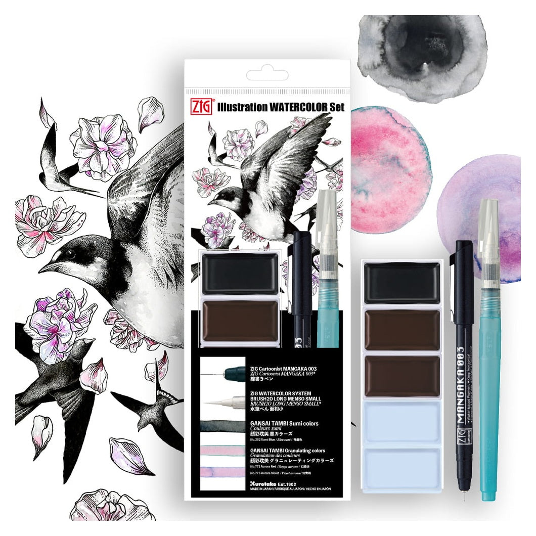 Kuretake ZIG Illustration akvarell festék készlet