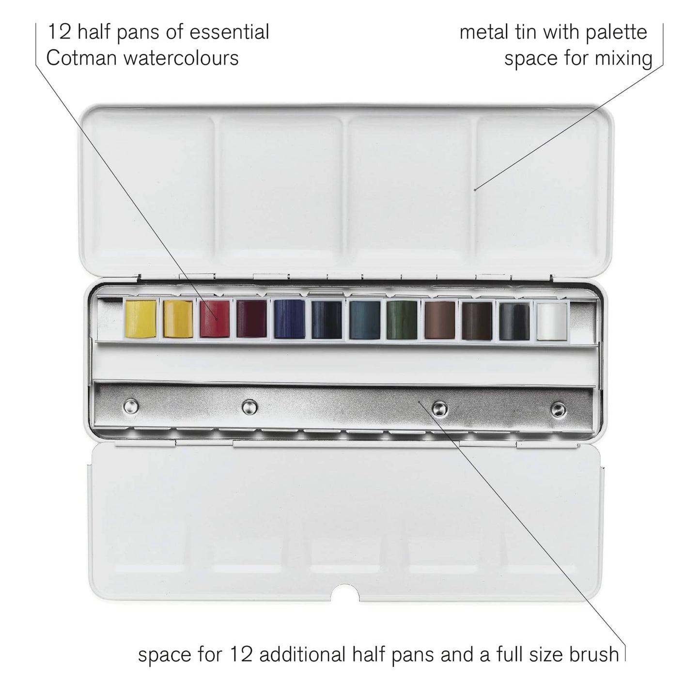 Winsor & Newton Cotman akvarellfesték készlet, 12x1/2 szilke