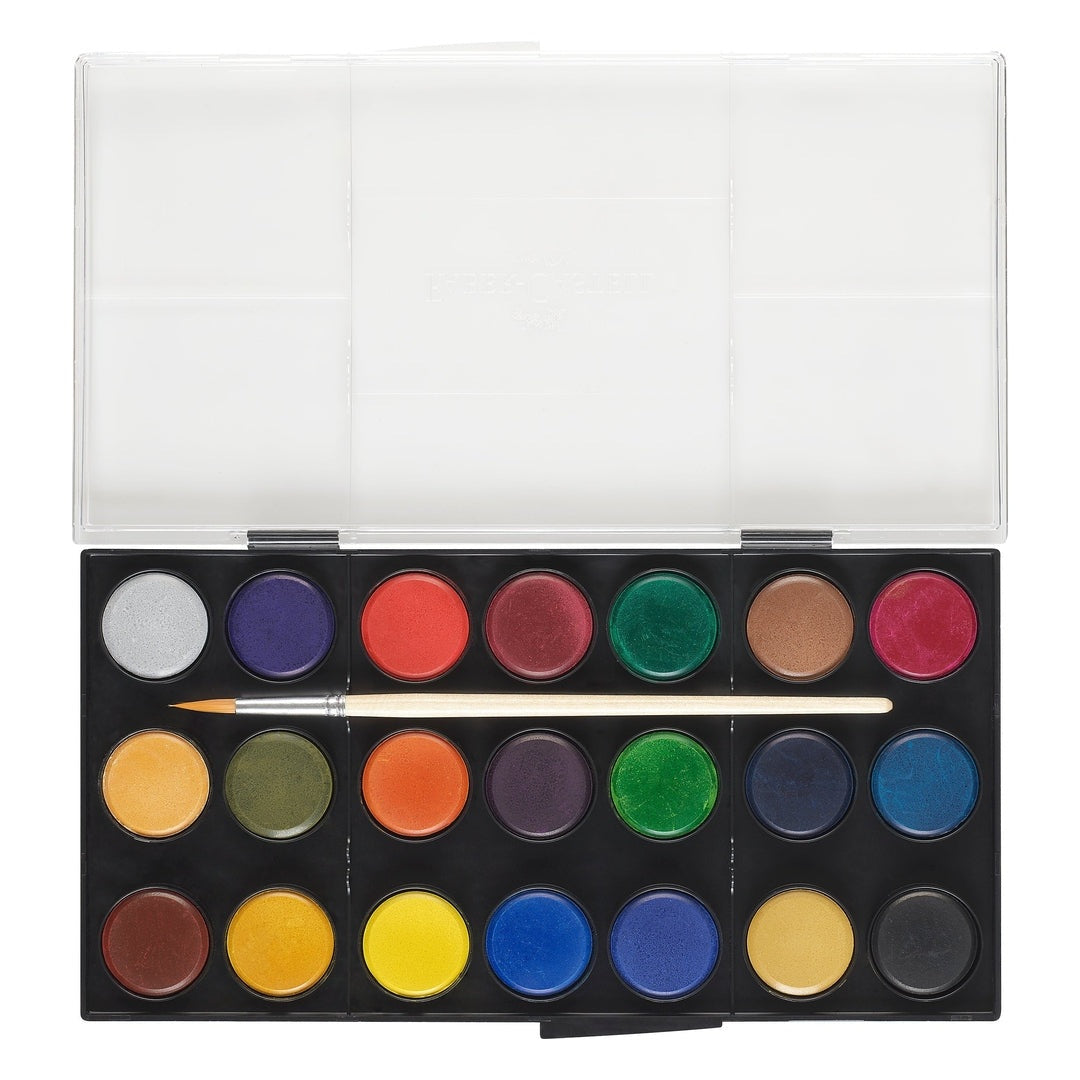 Faber-Castell vízfesték szett, 1 db ecset, 30 mm-es korongokkal