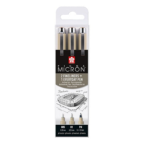 Sakura Pigma Micron 3 db-os készlet 2 tűfilc+1 toll