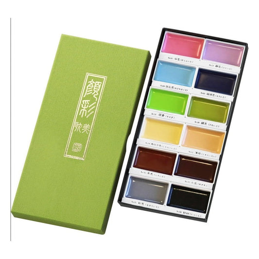 Kuretake Gansai Tambi akvarell festék készlet, 12 szín - új árnyalatok