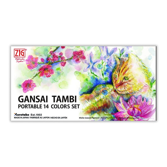 Kuretake Gansai Tambi akvarell festék készlet, 14 szín