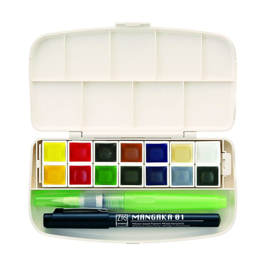 Kuretake Gansai Tambi akvarell festék készlet, 14 szín