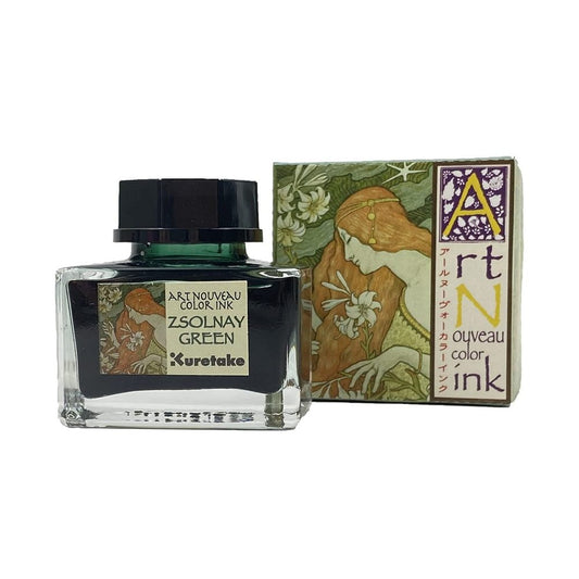 Kuretake Ink-Cafe Art Nouveau - üveges tinta, Zsolnay zöld